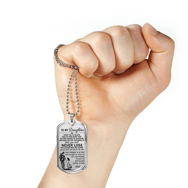 Dog tag Military Soldier From Dad for Daughter -Special Gifts Idea for Teen Girl